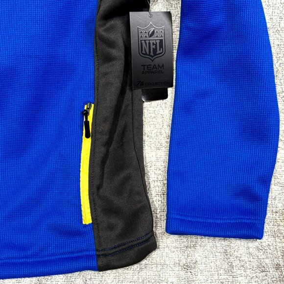 NWT Los Angeles Rams NFL Branded‎ Quarter Zip-Pullover Jacket-Royal Blue S - Picture 4 of 9